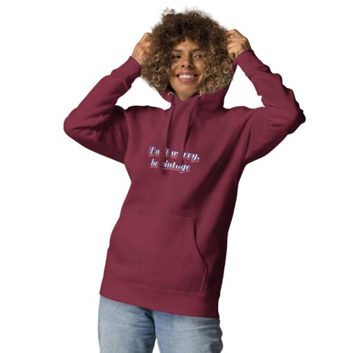 Don't Worry, Be Vintage (Unisex Hoodie) - Image 3